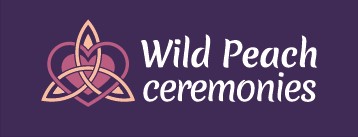 Wild Peach Ceremonies logo, celebrant for handfasting and wedding ceremonies in the UK